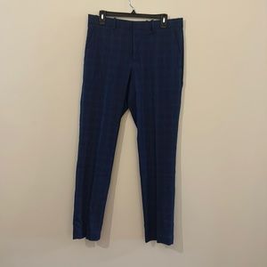 Blue check dress pants
